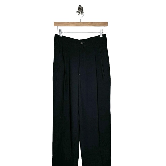 Issey Miyaki | Vintage High Waist Pleated Trousers Wool/Cupro Black Medium - Picture 2 of 10